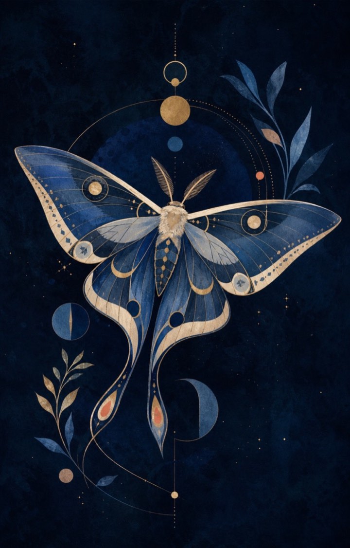 Atlas of Night ornamental lunar moth wall art